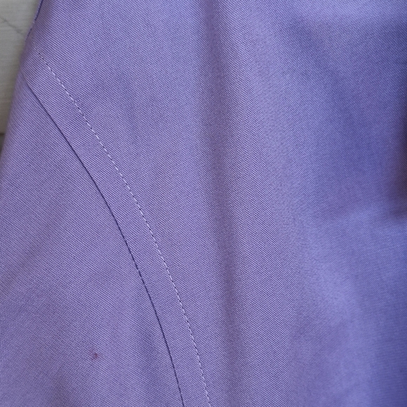 Lady Hathaway Buttondown Shirt Plus SzXXL/XXG Lavender Collar/Cuffs Cotton Blend - Picture 6 of 9